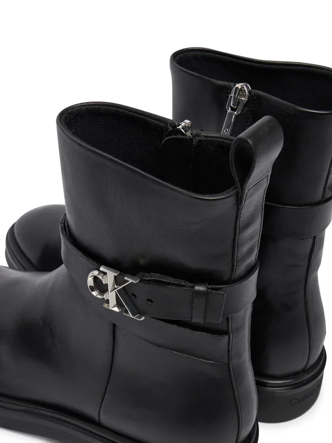 Calvin Klein Metal Logolu Bilek Boy Kadın Siyah Bot HW0HW02663-BEH