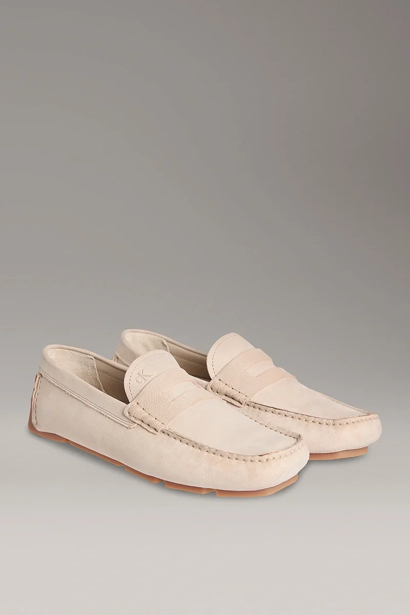 Calvin Klein Nubuk Penny Driver Erkek  Bej Sneaker HM0HM01866-ACE