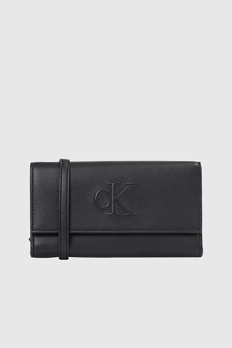 Calvin Klein SCULPTED LONG FOLD STRAP Kadın Siyah Cüzdan LV04K1006G-UB1