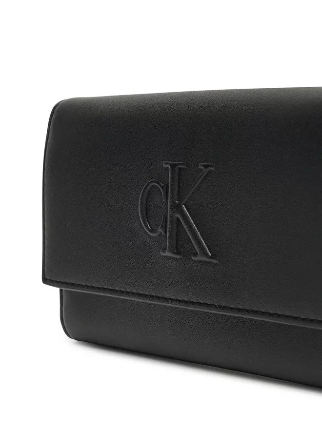 Calvin Klein SCULPTED LONG FOLD STRAP Kadın Siyah Cüzdan LV04K1006G-UB1