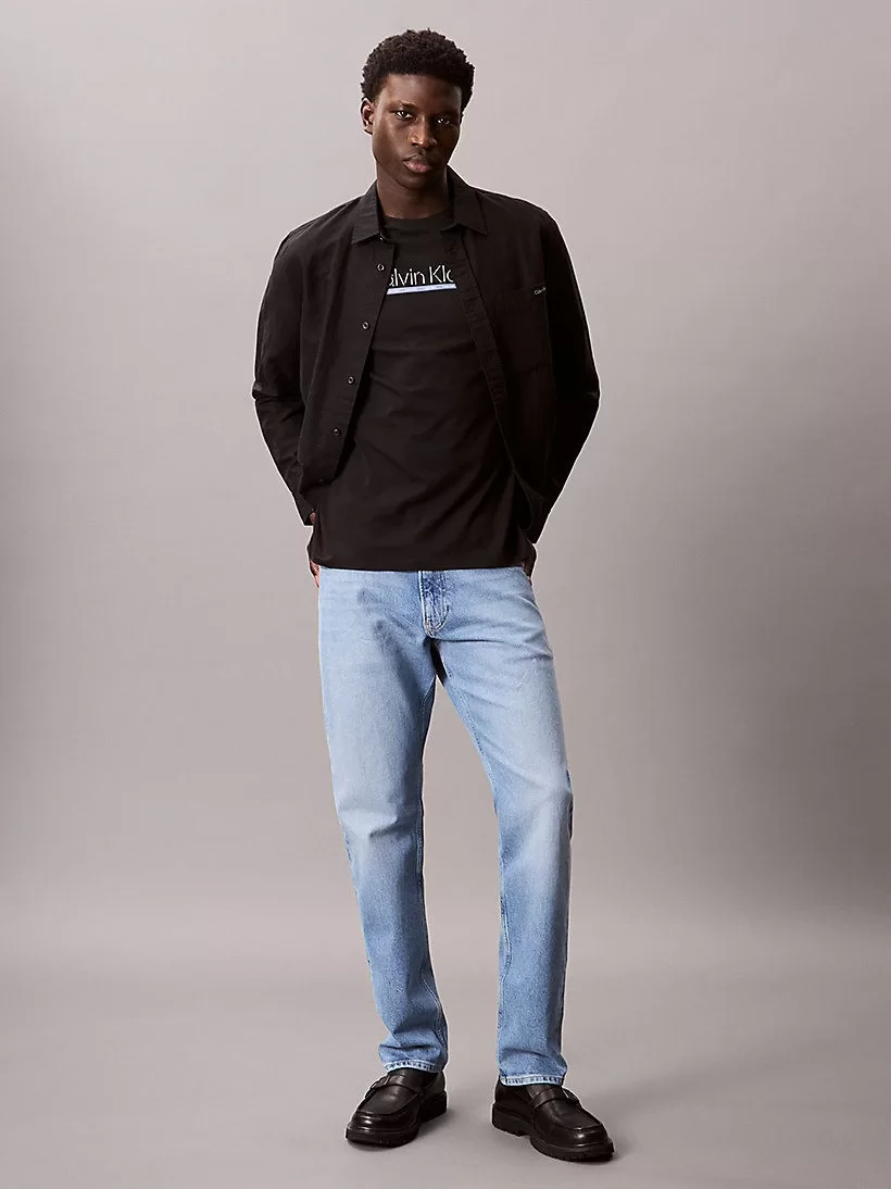 Calvin Klein SS 30s EU SP OUTLINE TAPE GRAPHI Erkek SİYAH T-shirt LV04RC852G-UB1