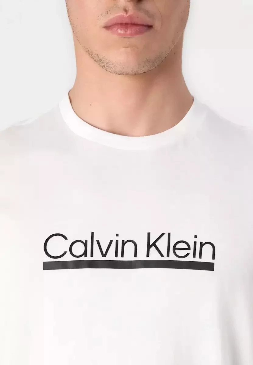 Calvin Klein Ss Graphic Tee Erkek Beyaz T-shirt  LV04RC852G-YAF