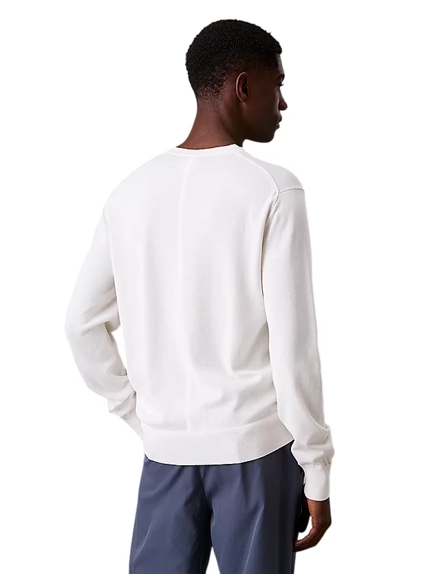 Calvin Klein Supima Cotton Erkek Beyaz Sweatshirt  LV040BM343-YAS