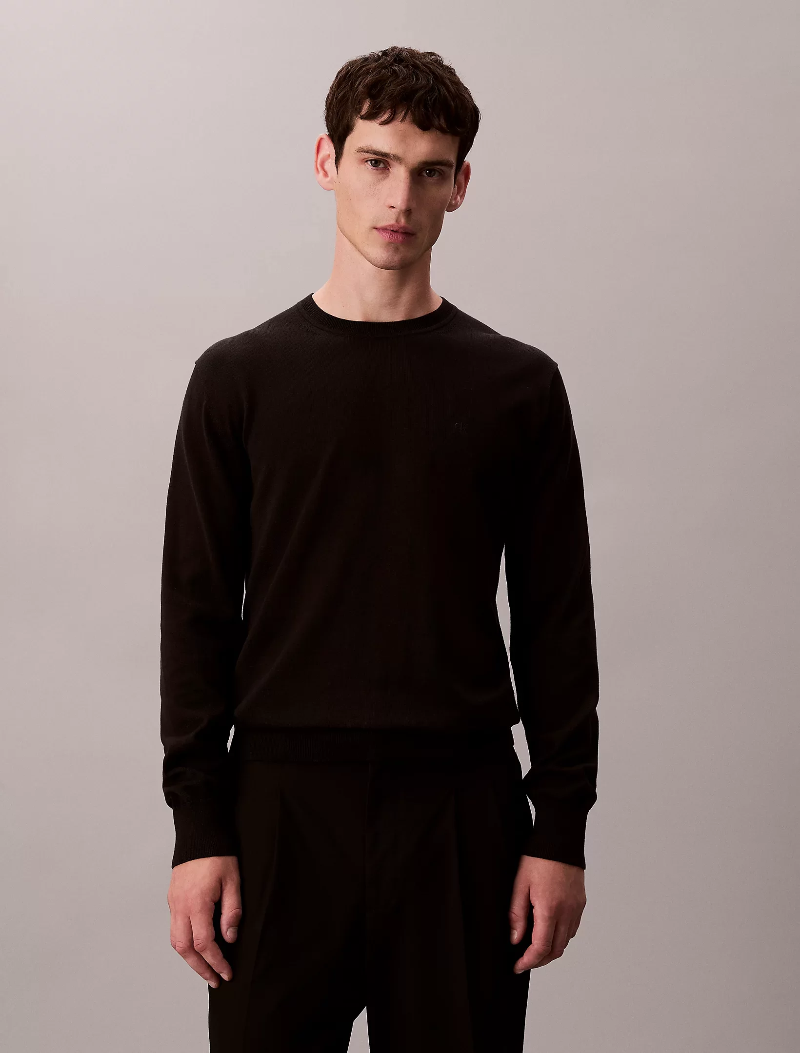 Calvin Klein Supima Cotton Erkek Siyah Sweatshirt LV040BM343-UB1