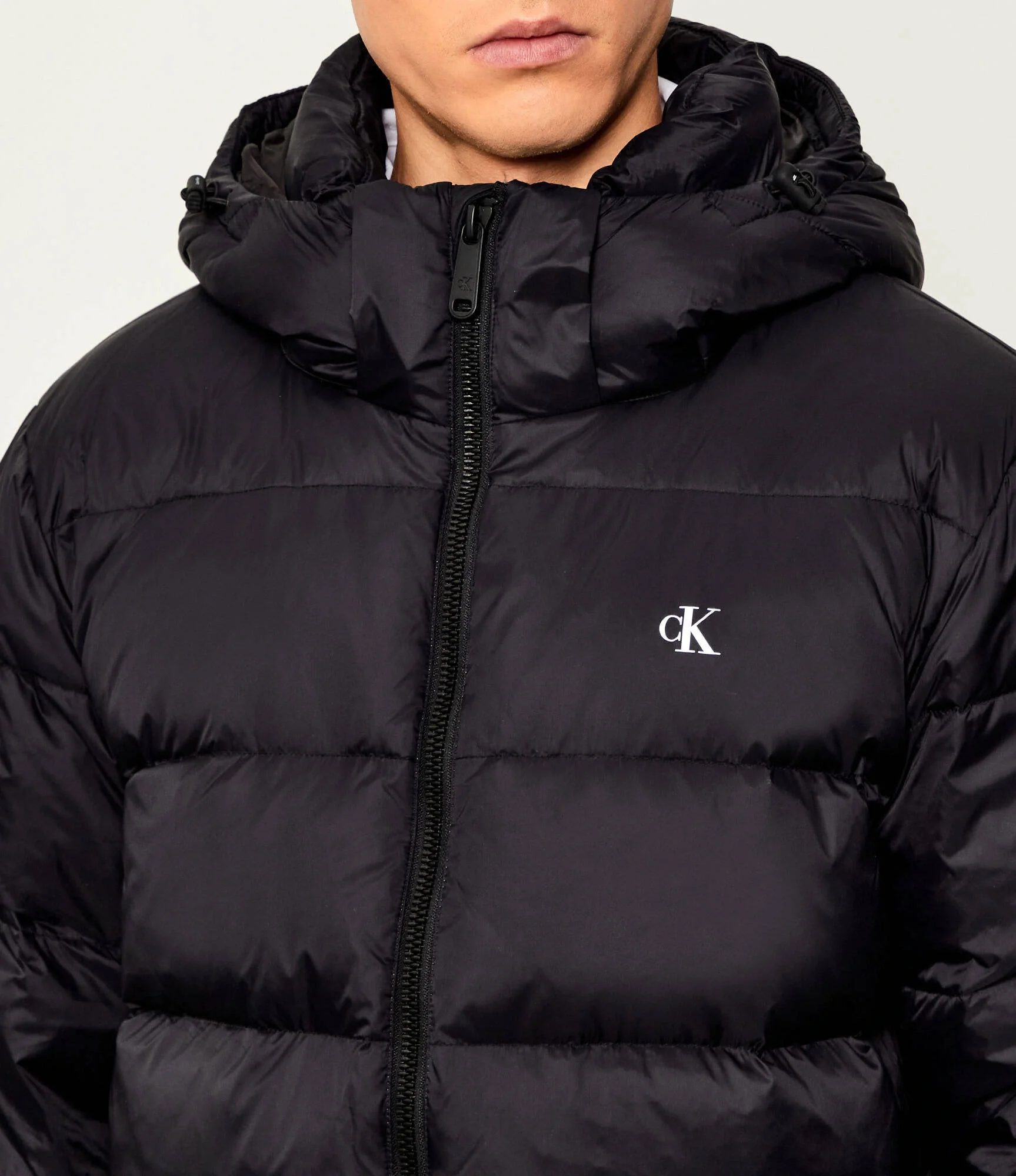 Calvin Klein Uzun Kollu Çıkarılabilir Kapüşonlu Şişme Erkek Siyah  Mont LV04RC518G-UB1