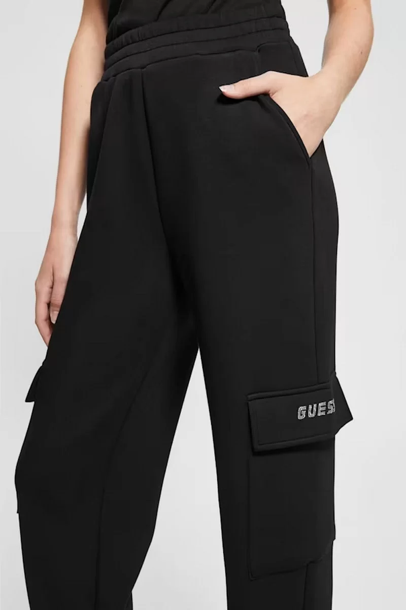 Guess CECILIA SCUBA CARGO PANTS Kadın Siyah Eşofman Altı V4BB12K7UW2-JBLK