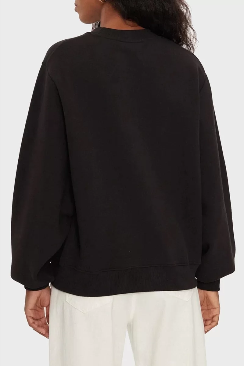 CK Jeans CHENILLE MONOLOGO CREWNECK Kadın SİYAH Sweatshirt J20J224652-BEH
