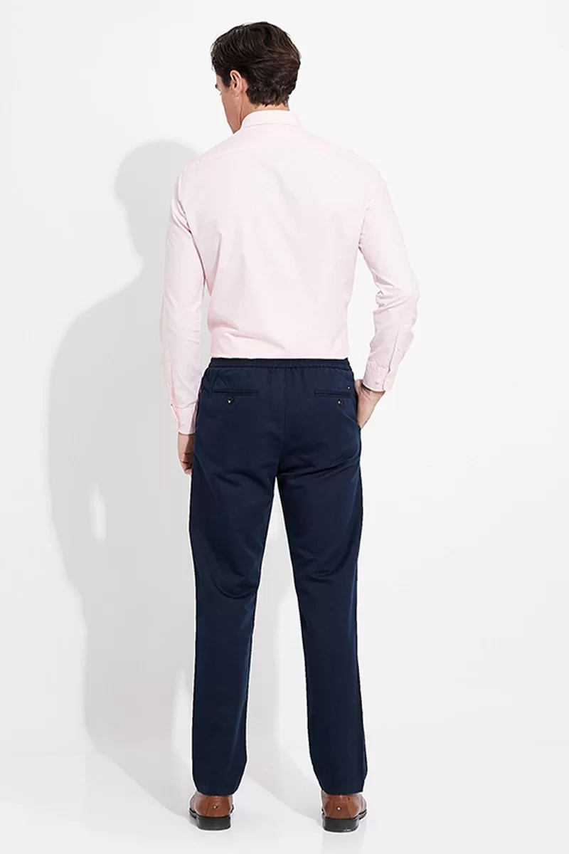 Tommy Hilfiger CHINO HARLEM PO DRWS CO LINEN Erkek Lacivert Pantolon MW0MW34533DW5
