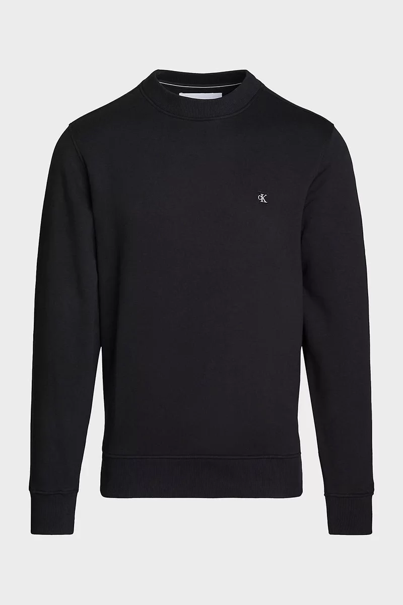 CK Jeans CK EMBRO BADGE CREW NECK Erkek SİYAH Sweatshirt J30J325270-BEH