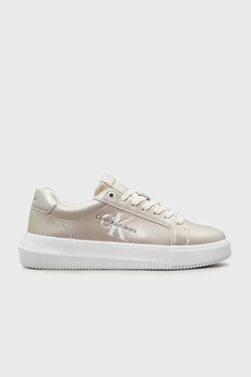 CK Jeans CHUNKY CUPSOLE LACEUP LTH ML MTL Kadın Krem Sneaker YW0YW01517-YBI