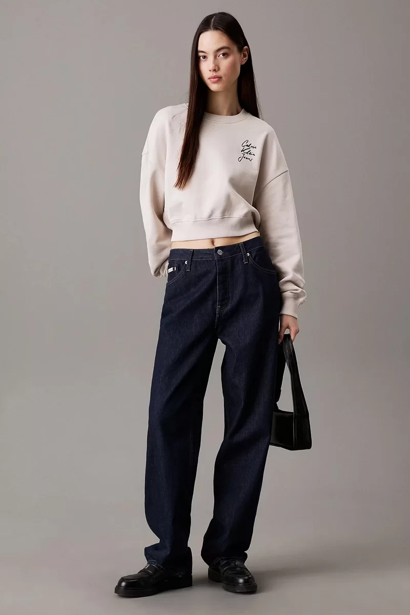 CK Jeans SCRIPT INSTITUTIONAL CREWNECK Kadın  Sweatshirt J20J224743-PDH