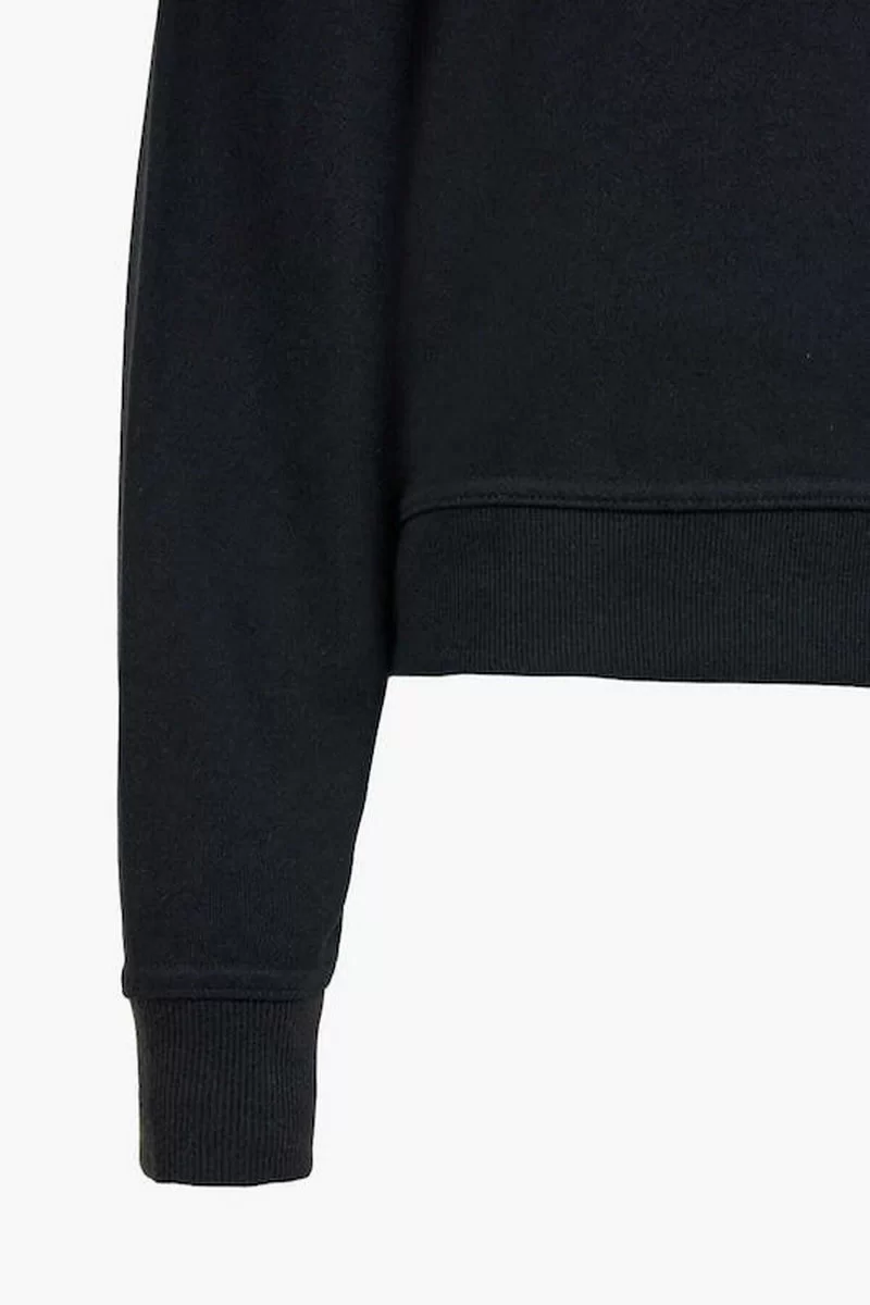 Guess CN PYTHON TRIANGLE LOGO FLECEE Kadın Siyah Sweatshirt W5RQ09K8802-JBLK