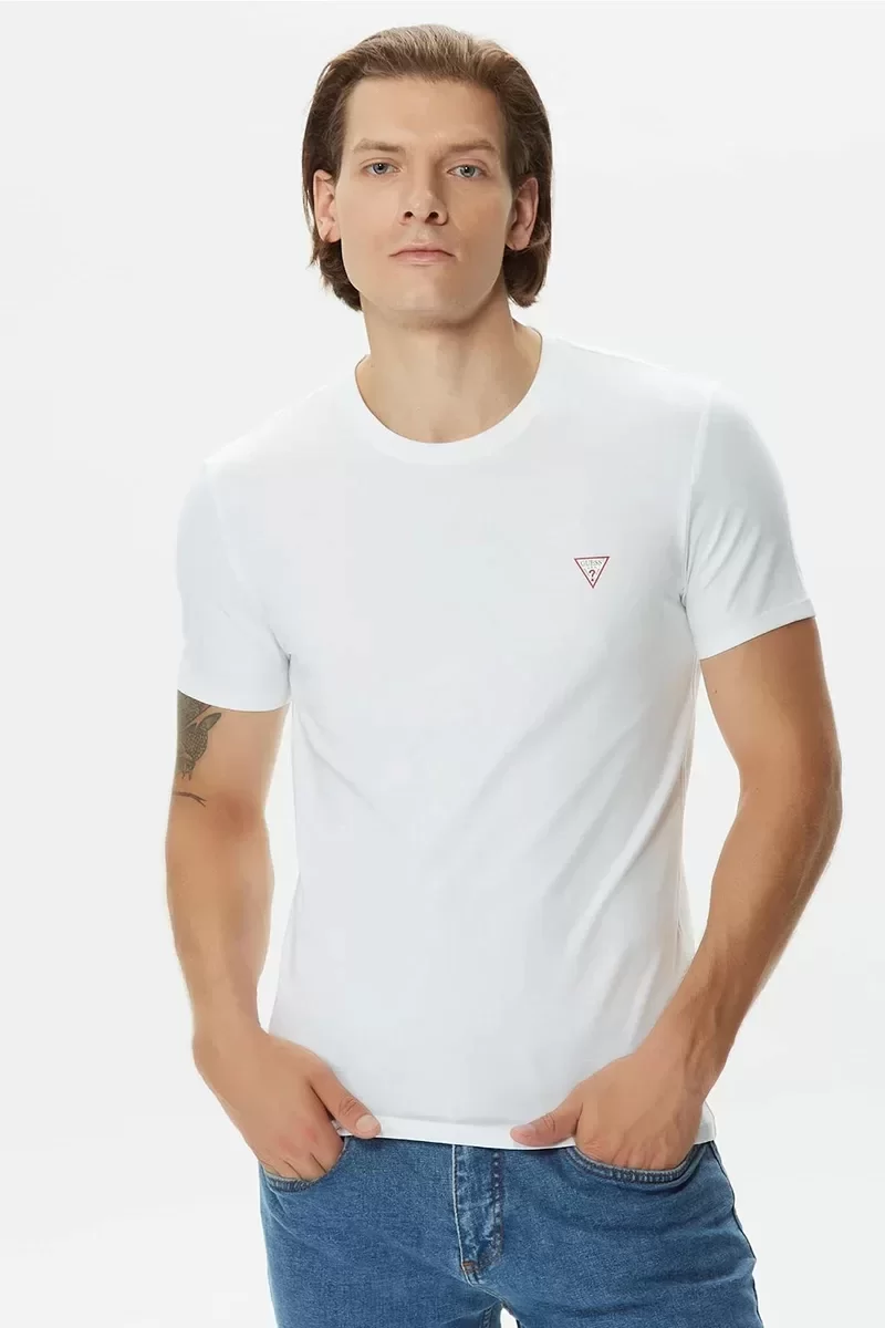 Guess Cn Ss Core Tee Str Erkek Beyaz T-Shirt M2YI24J1314-G011