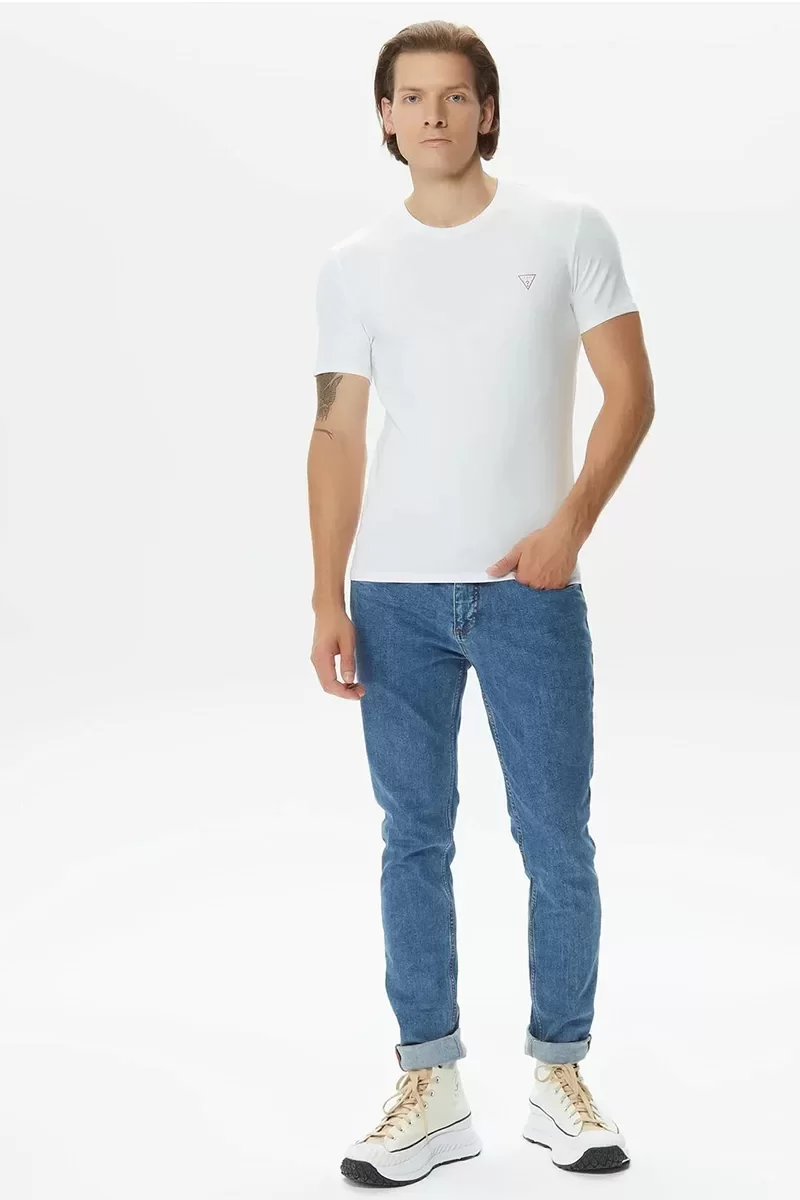 Guess Cn Ss Core Tee Str Erkek Beyaz T-Shirt M2YI24J1314-G011