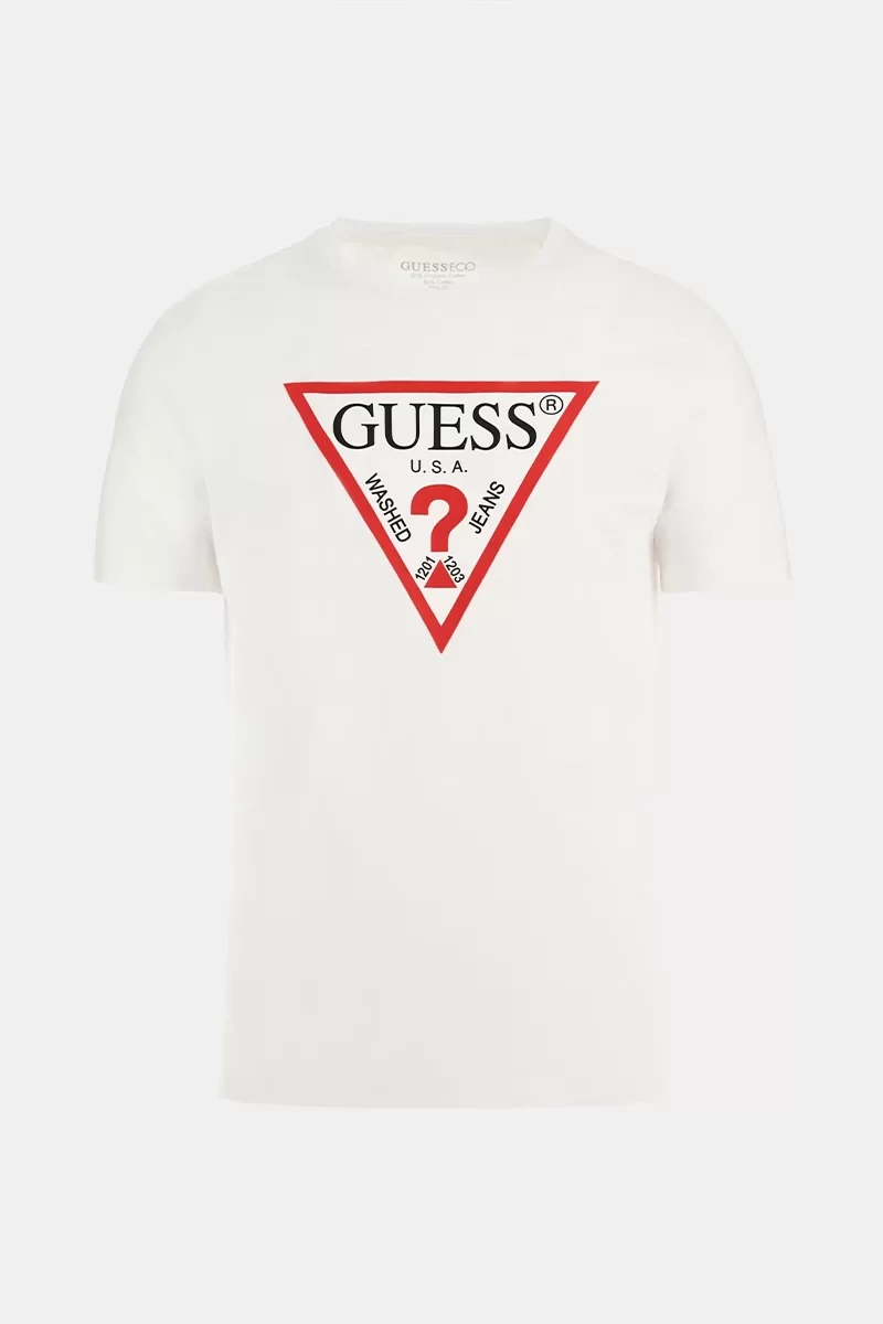Guess CN SS ORIGINAL LOGO Erkek Beyaz T-shirt M2YI71I3Z14-G011