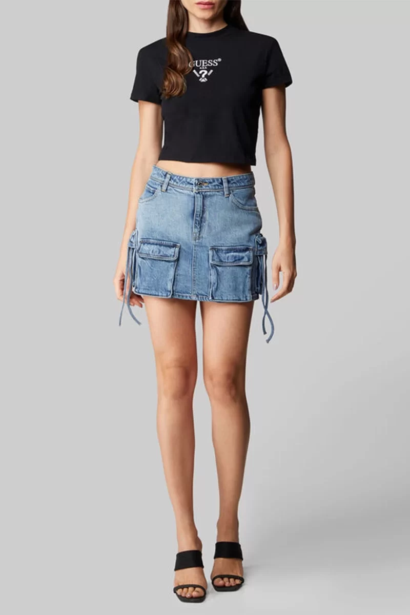 Guess COLETTE CROP TEE Kadın Siyah Crop V4YI20KCDH1-JBLK