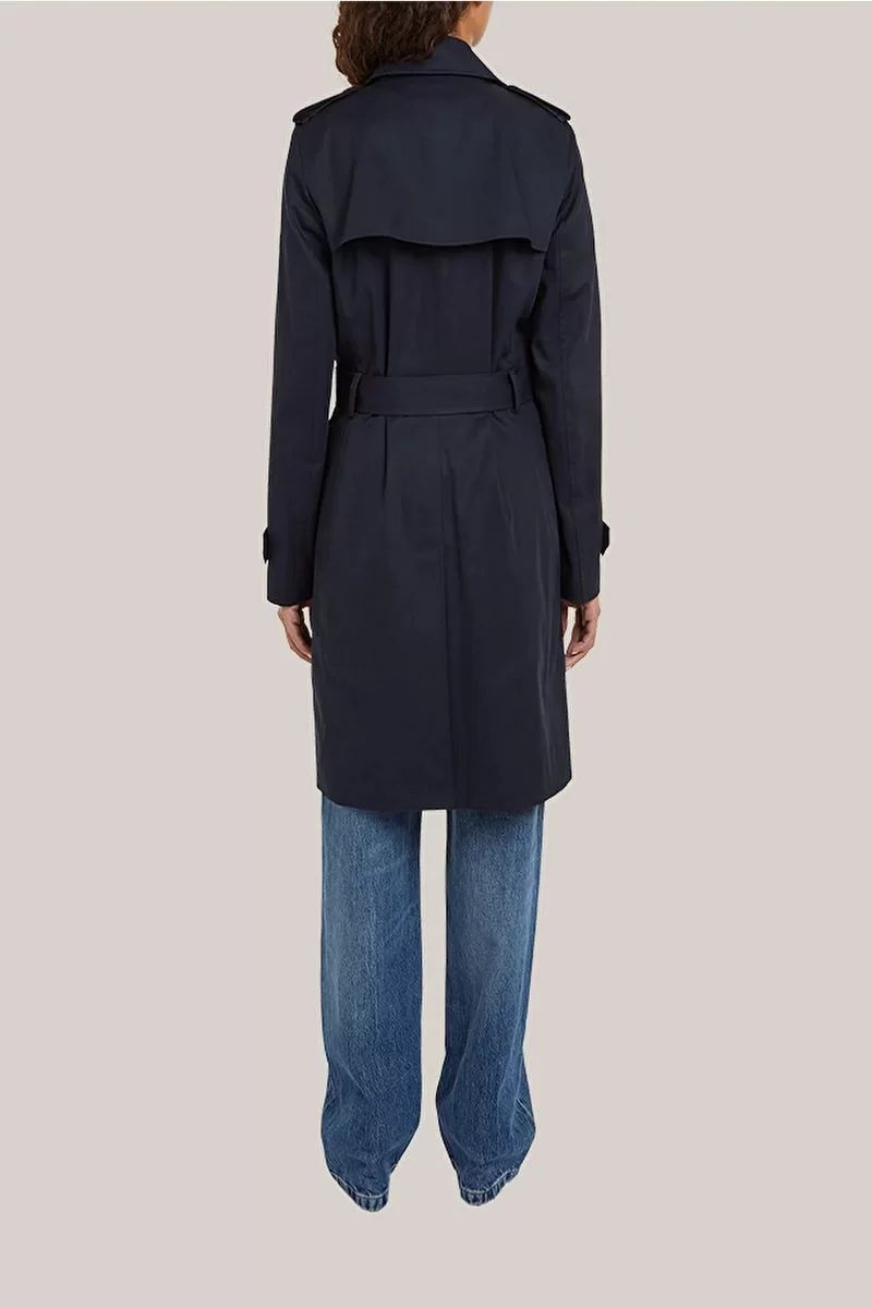 Tommy Hilfiger COTTON DB SLIM FIT TRENCH Kadın lacivert Trençkot WW0WW42133DW5