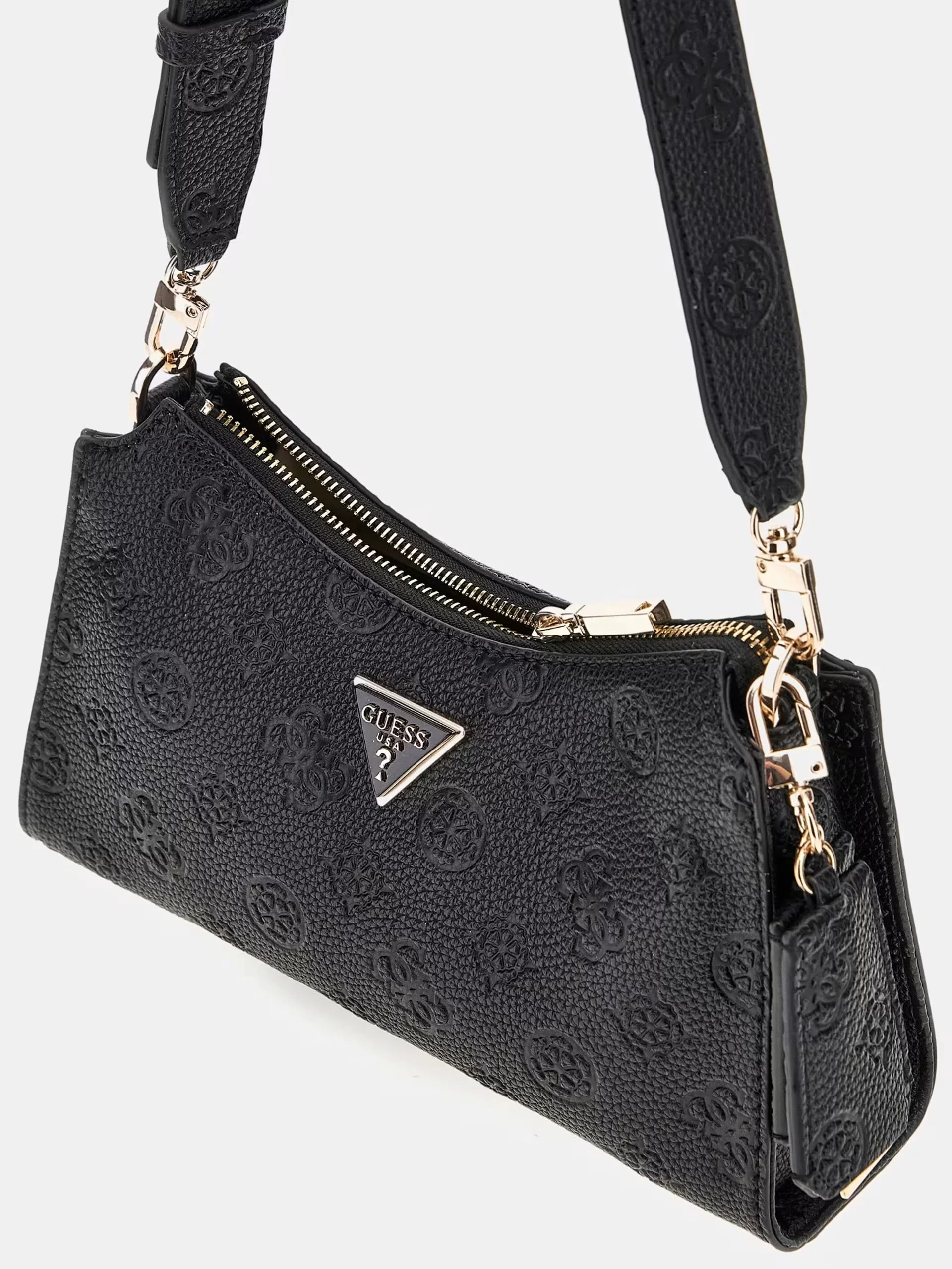 Guess Cresıdıa Top Zıp Shoulder Bag Kadın Siyah Omuz Çantası HWPG9349180-BLA