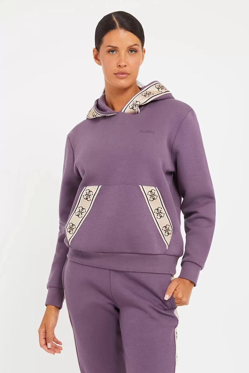 Guess CYMONE HOODED SWEATS Kadın Mor Sweatshirt V3BQ17KB3P2-A40A