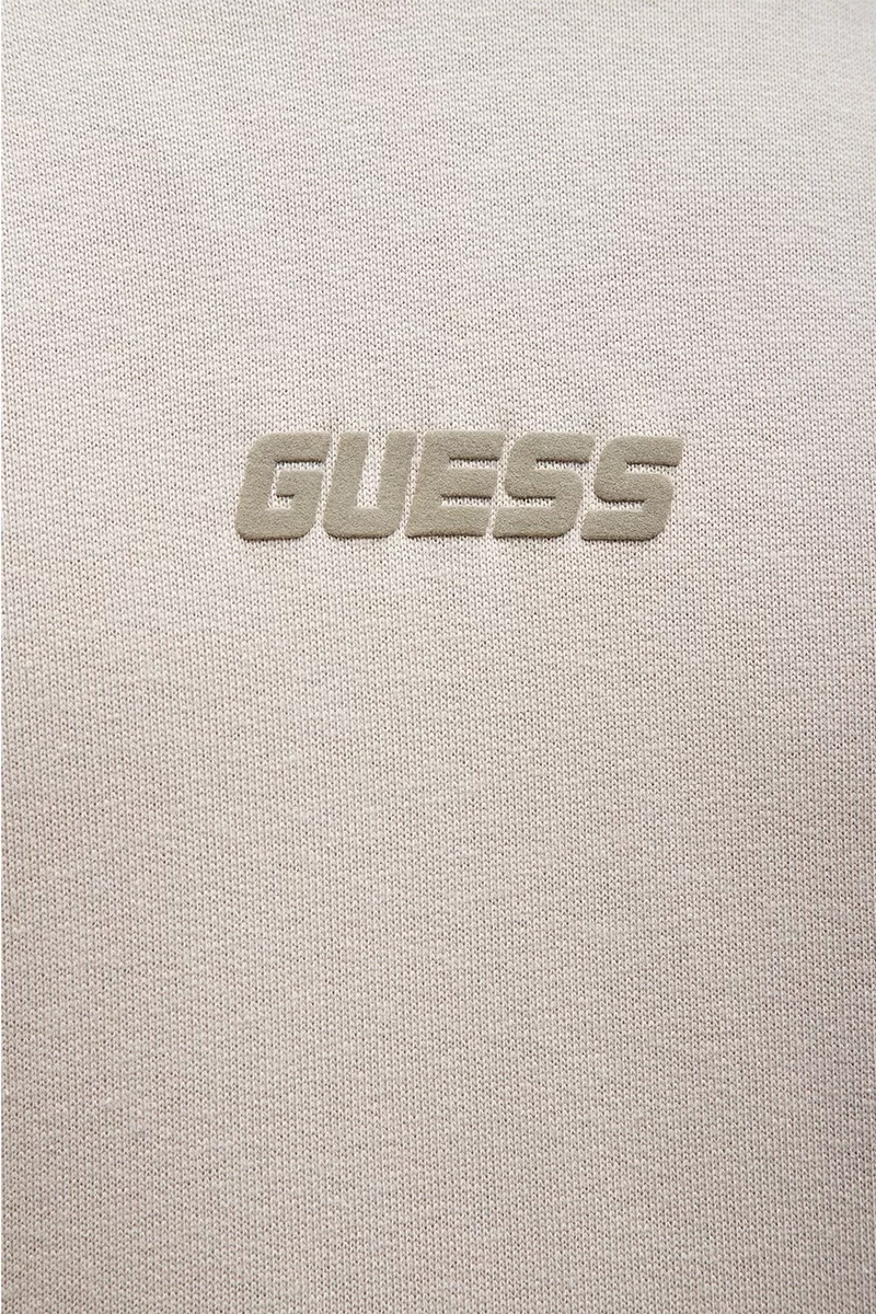 Guess Dalım Over Hooded Sweatshırt Erkek Krem Sweatshirt Z4BQ03K9V31-G1CA