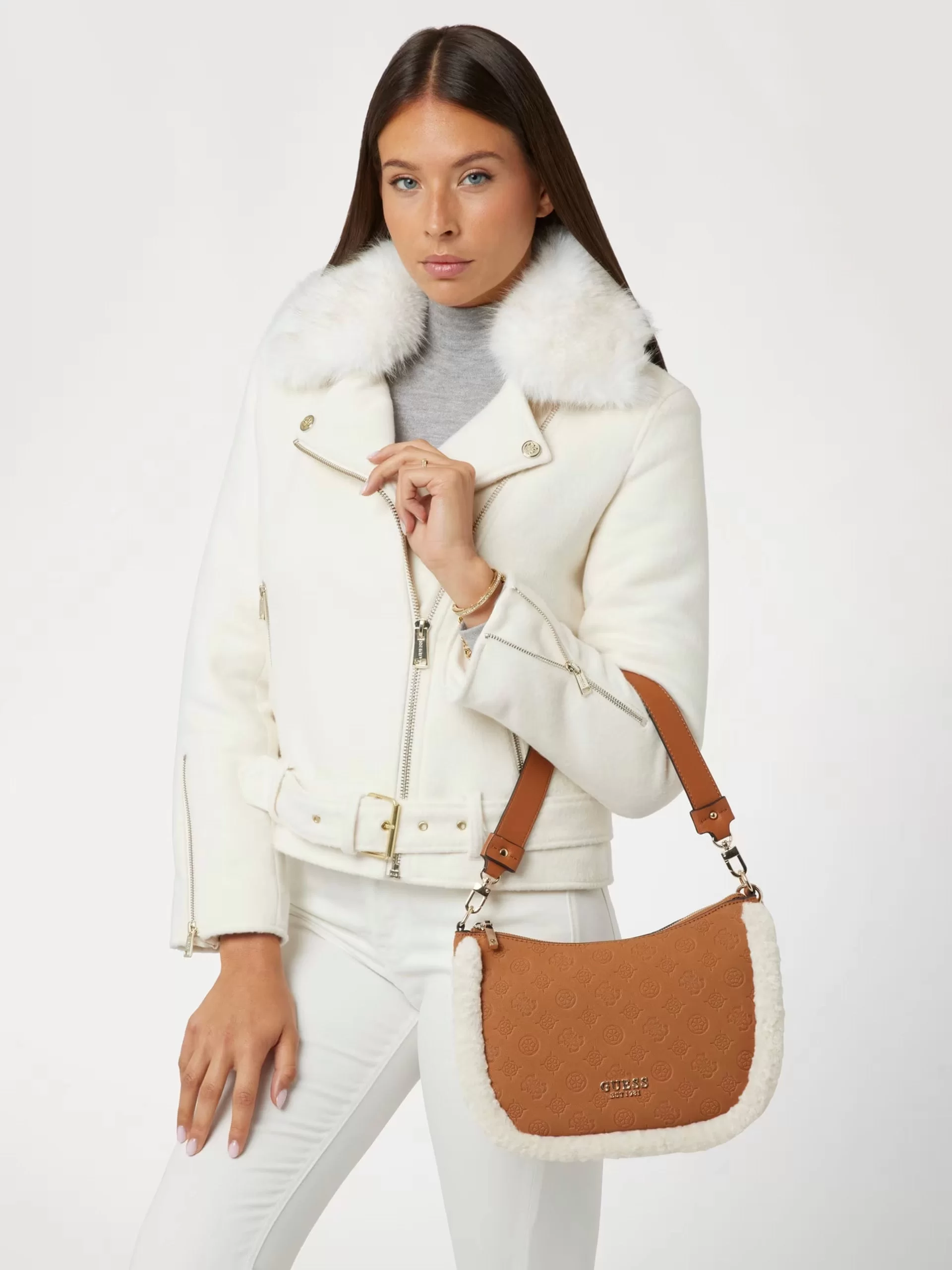 Guess DAVIKA HOBO Kadın Taba Omuz Çantası HWPG9497020-COG
