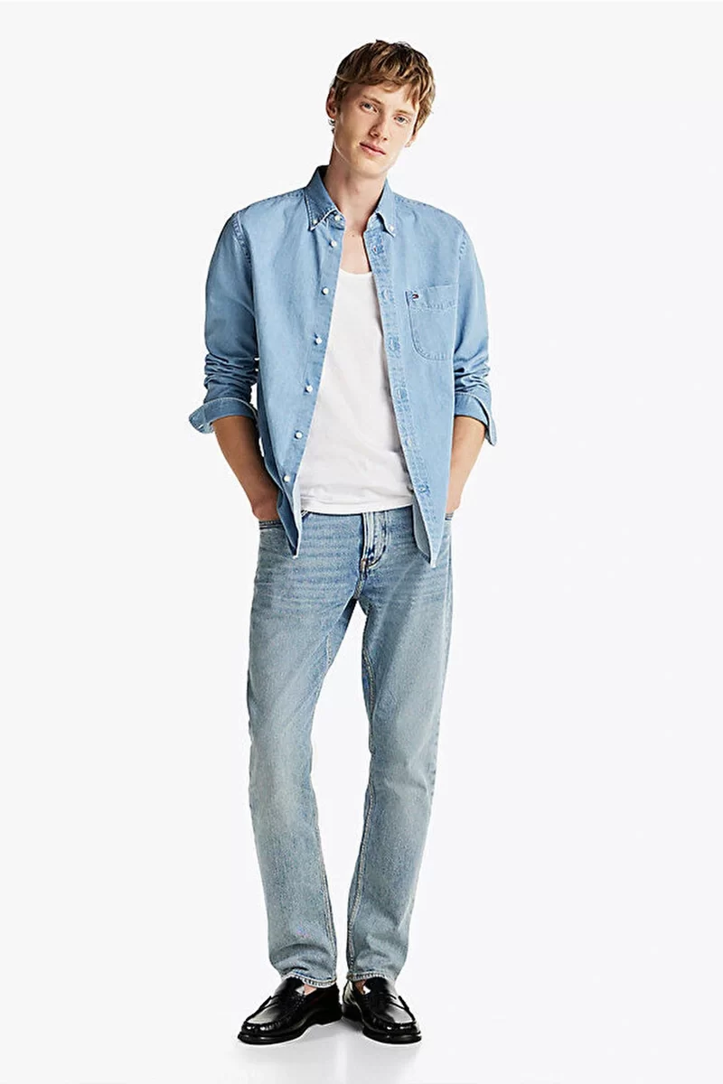 Tommy Hilfiger DENIM RF SHIRT Erkek  Gömlek MW0MW375811BB