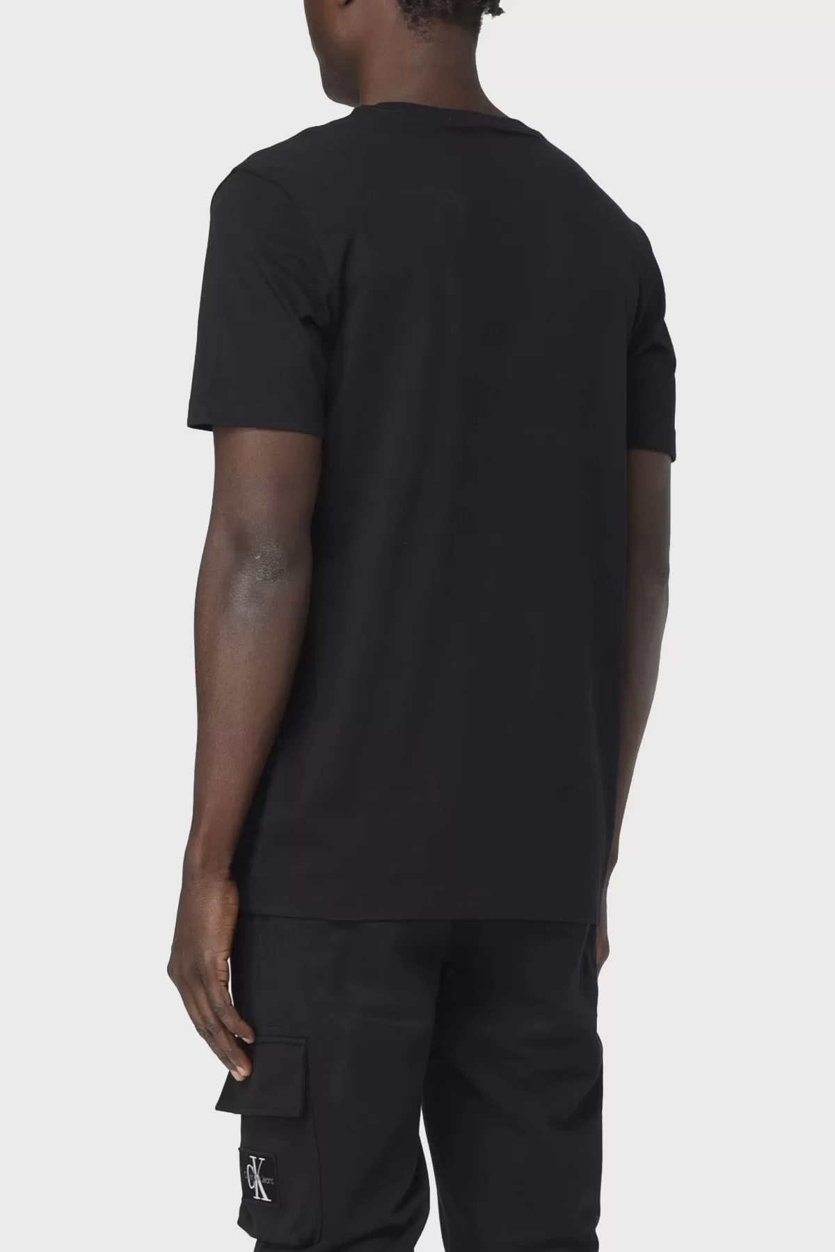 CK Jeans DISRUPTED OUTLINE MONOLOGO TEE Erkek SİYAH T-shirt J30J325190-BEH