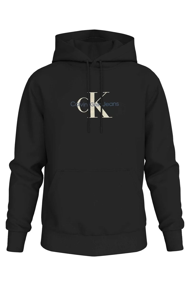 CK Jeans DISTRESSED MONOLOGO HOODIE Erkek SİYAH Sweatshirt J30J326875-BEH