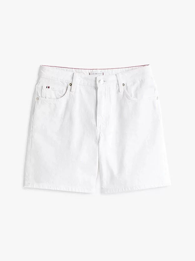 Tommy Hilfiger Kadın Beyaz Orta Bel Kot Şort