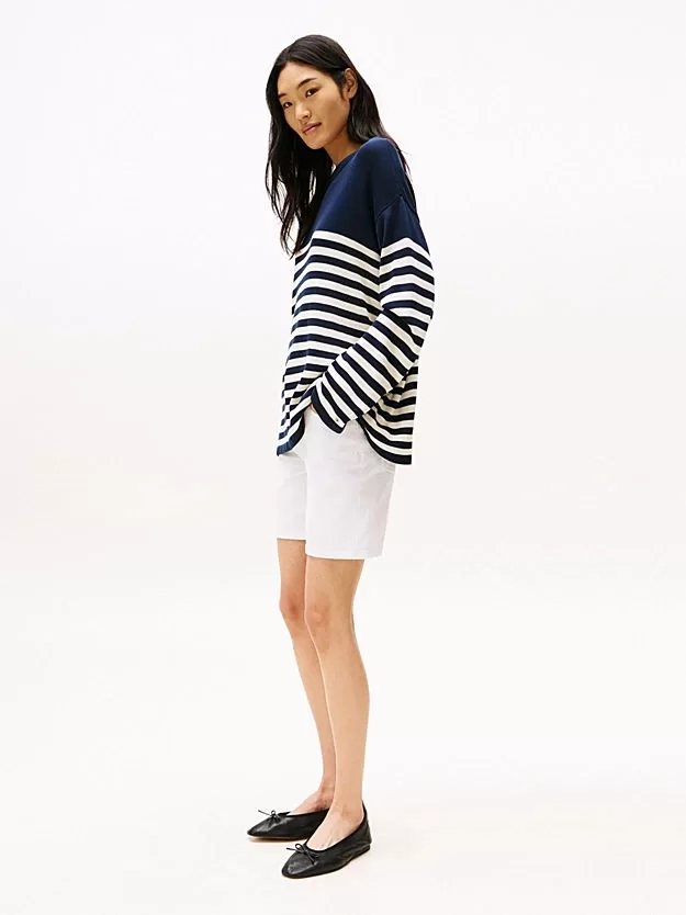 Tommy Hilfiger Kadın Beyaz Orta Bel Kot Şort