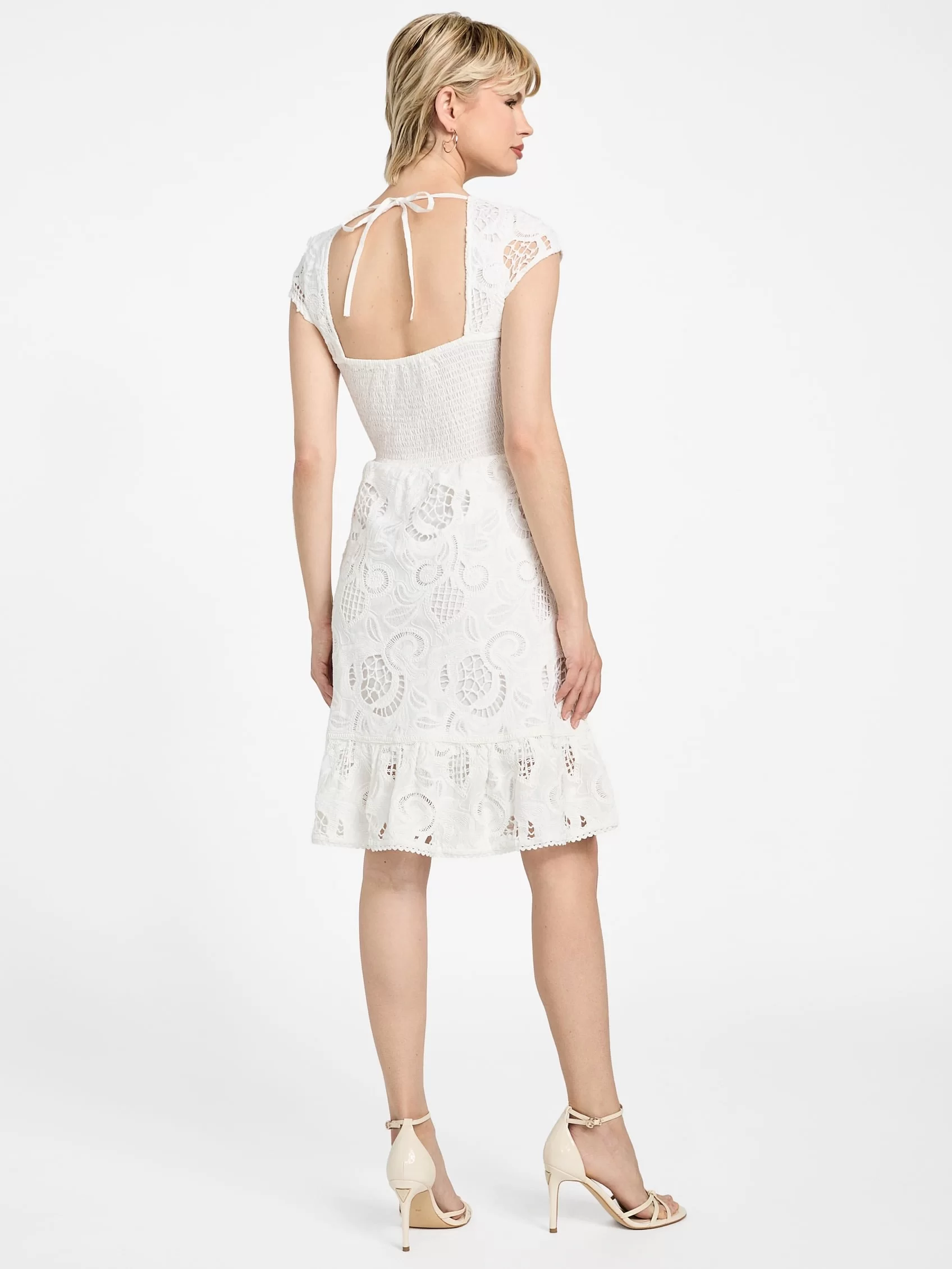 Guess Domıtılla Embro Dress Kadın Beyaz Elbise W5GK50WH521-G011
