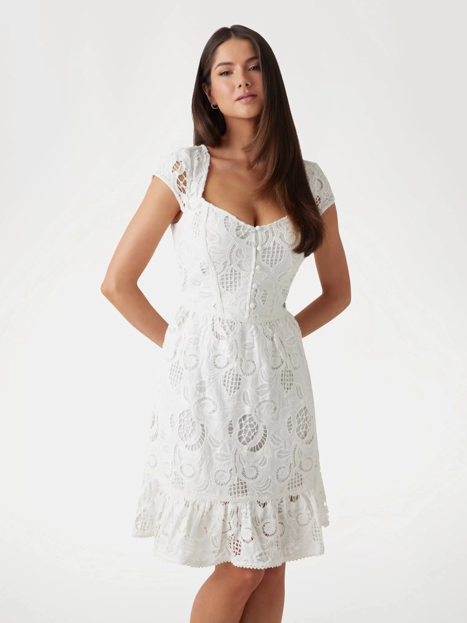 Guess Domıtılla Embro Dress Kadın Beyaz Elbise W5GK50WH521-G011