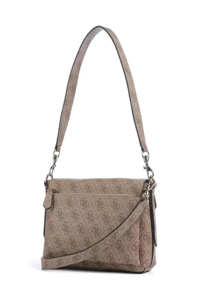 Guess Eco Brenton Flap Shoulder Bag Kadın Kahverengi Çapraz Çanta HWEBG839019-LTL