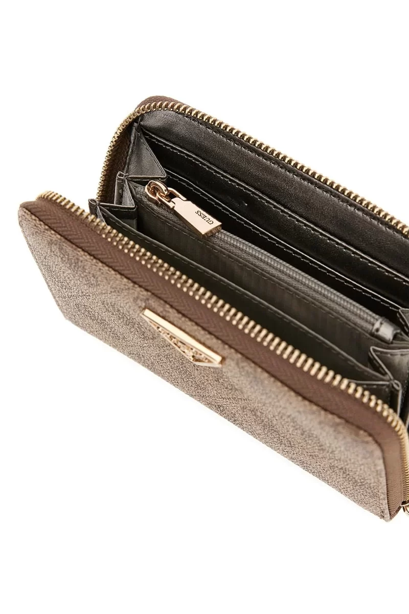 Guess Eco Erıca Slg Med Zıp Around Kadın Kahverengi Cüzdan SWSG9510140-LTL