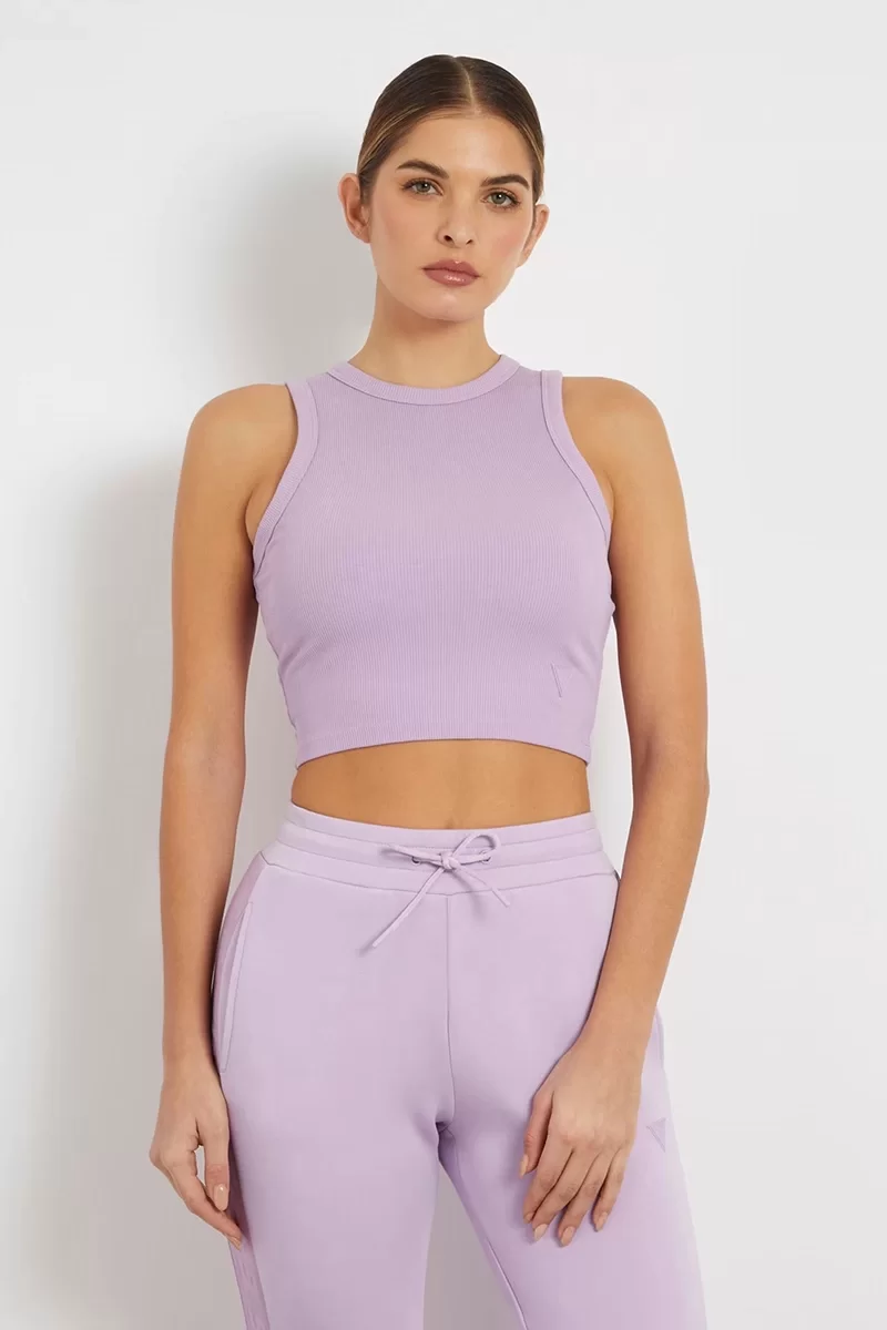 Guess EDIE TANK TOP Kadın Mor Crop V3GP19K8RT2-G4G8