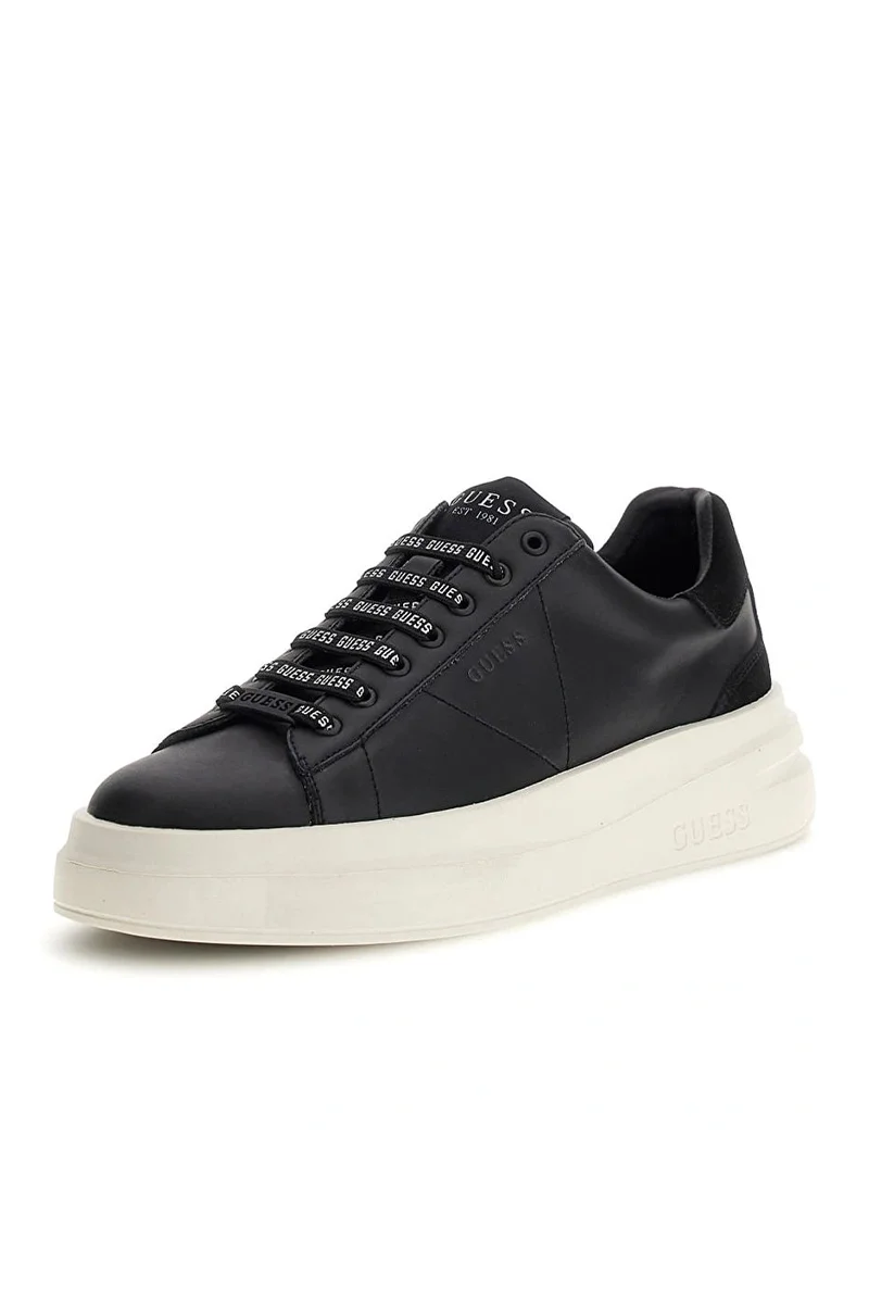 Guess Elbina Kadın Siyah Deri Sneaker FLPVIBSUE12-BLACK