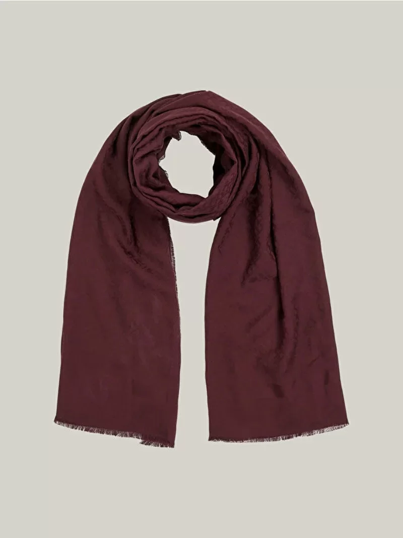 Tommy Hilfiger ELEVATED CHIC JACQUARD SCARF Kadın bordo Şal AW0AW16852V18
