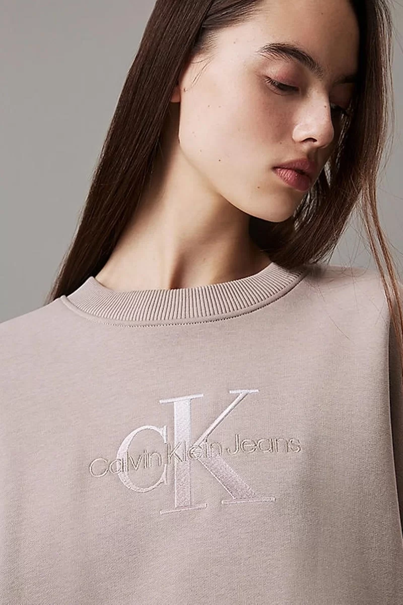 CK Jeans EMBROIDERED MONOLOGO CREW DRESS Kadın  Elbise J20J224834-PAN