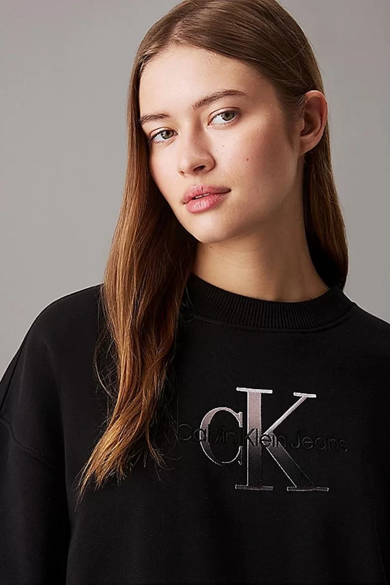 CK Jeans EMBROIDERED MONOLOGO CREW DRESS Kadın  Elbise J20J224834-BEH
