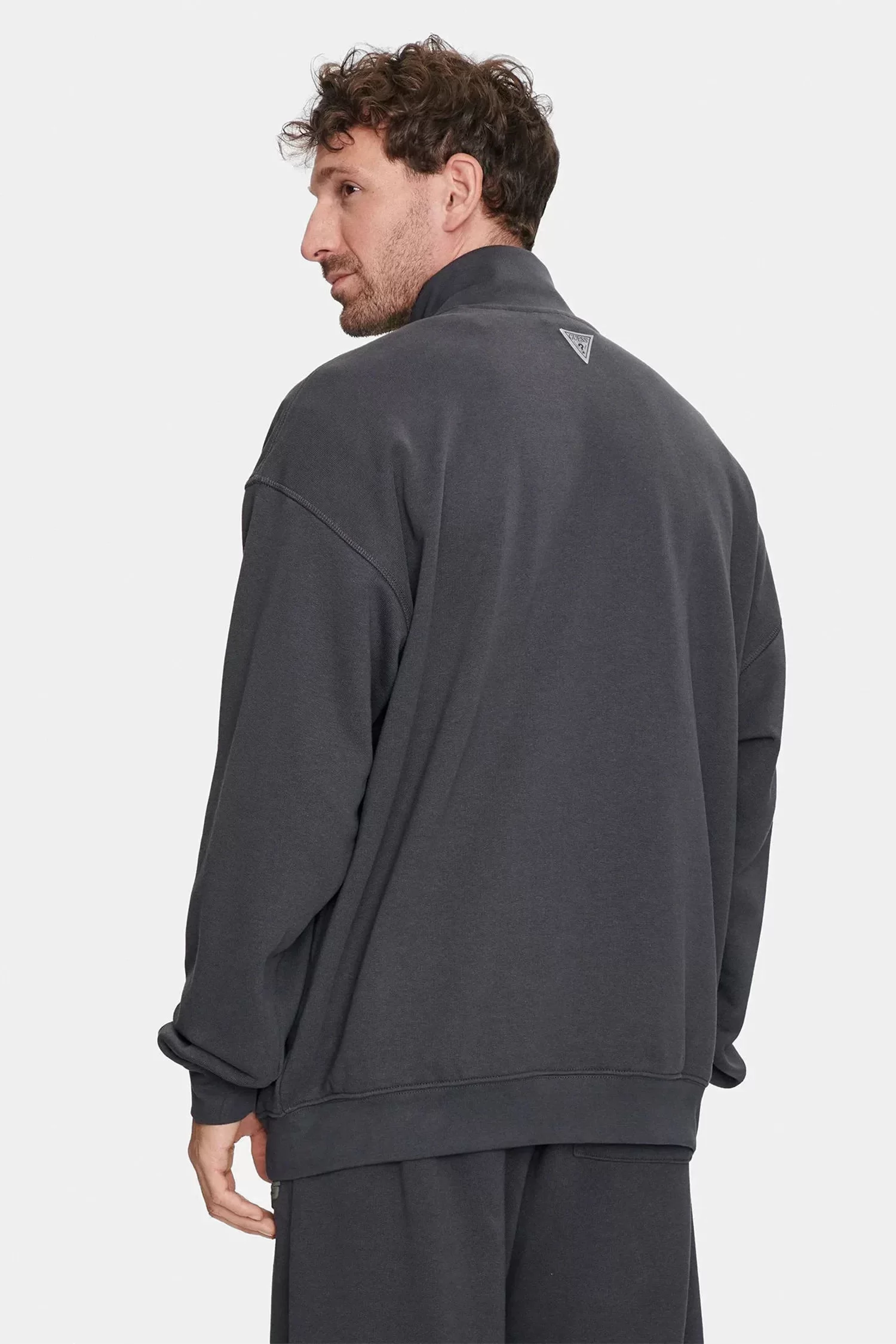 Guess Emıs Full Zıp Swatshırt Erkek Siyah Sweatshirt Z4YQ01KAIJ1-A91E