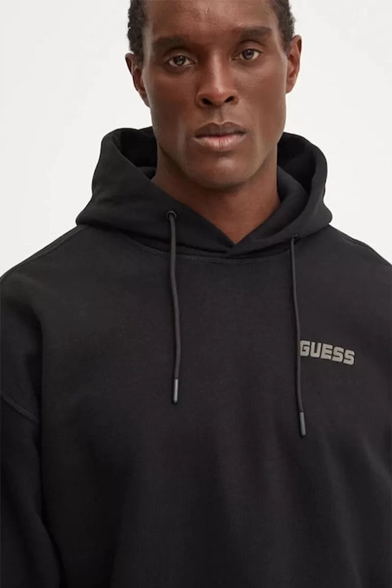 Guess Emıs Hoodıe Sweatshırt Erkek Siyah Sweatshirt Z4YQ00K9V31-JBLK