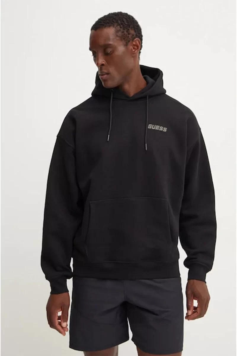Guess Emıs Hoodıe Sweatshırt Erkek Siyah Sweatshirt Z4YQ00K9V31-JBLK