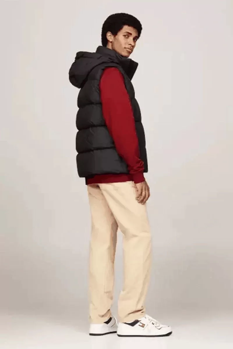 Tommy Jeans Erkek Kapşonlu Fermuarlı Siyah Yelek