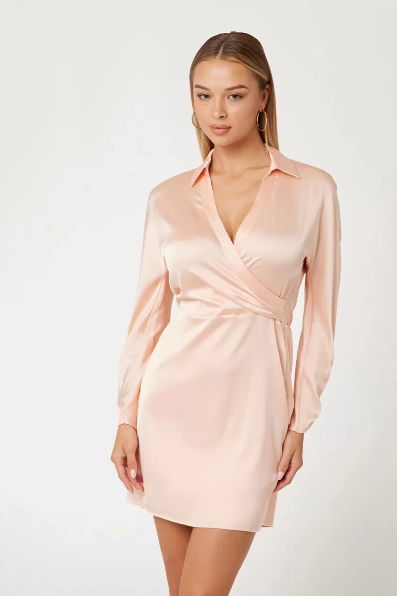 Guess ES LS TANYA DRESS Kadın Pembe Elbise W4YK69WF1T2-G6J4