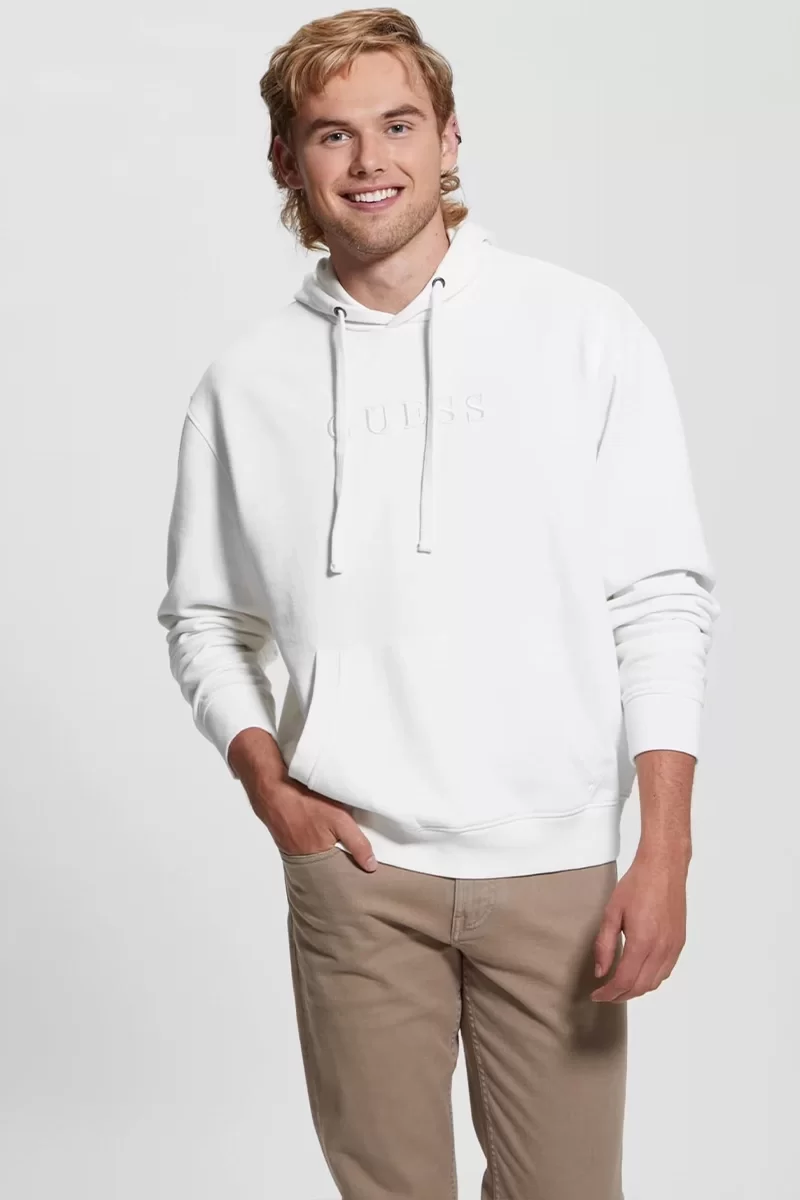 Guess FINCH TERRY GUESS WA Erkek Beyaz Sweatshirt M4RQ33K9YI1-F0F8