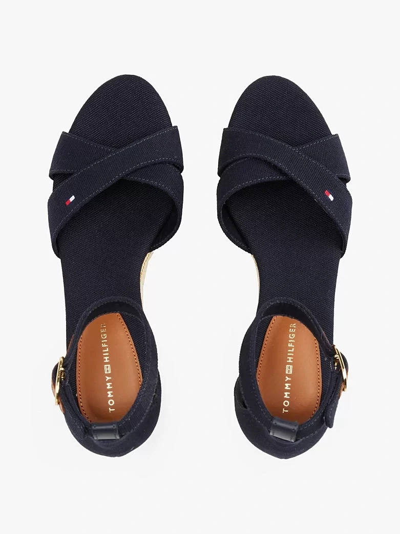 Tommy Hilfiger FLAG CRISS-CROS MID WEDGE ESPAD Kadın  Sandalet FW0FW08481DW6