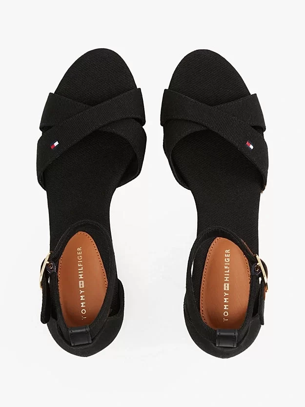 Tommy Hilfiger FLAG CRISS-CROS MID WEDGE ESPAD Kadın  Sandalet FW0FW08481BDS