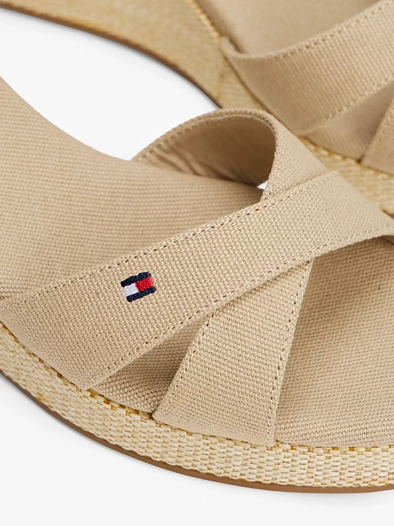 Tommy Hilfiger FLAG CRISS-CROS MID WEDGE ESPAD Kadın  Sandalet FW0FW08481ACC
