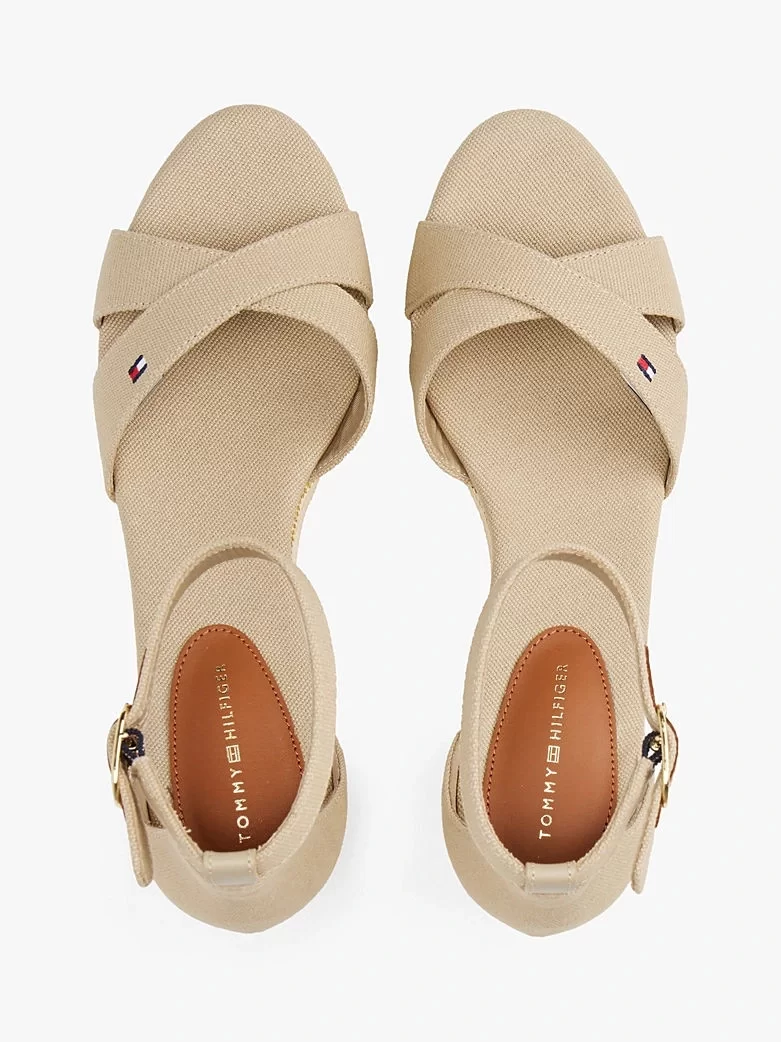 Tommy Hilfiger FLAG CRISS-CROS MID WEDGE ESPAD Kadın  Sandalet FW0FW08481ACC