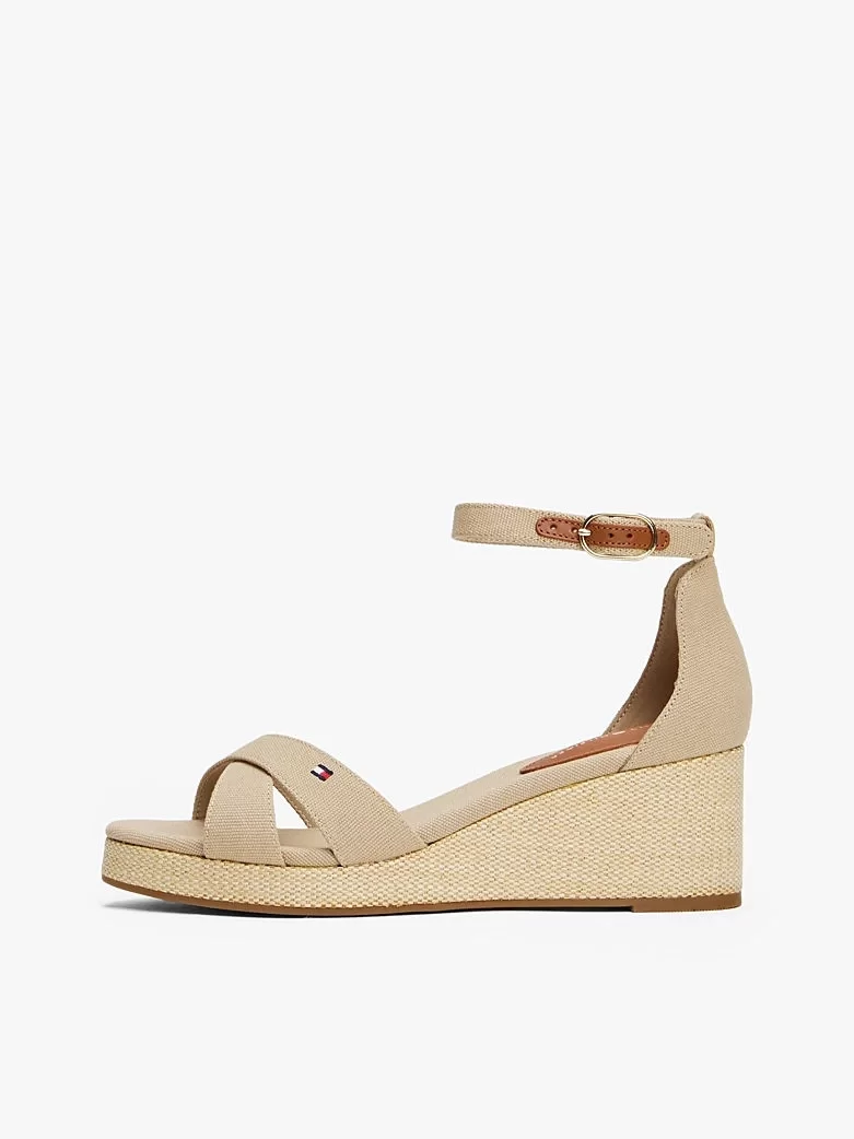 Tommy Hilfiger FLAG CRISS-CROS MID WEDGE ESPAD Kadın  Sandalet FW0FW08481ACC